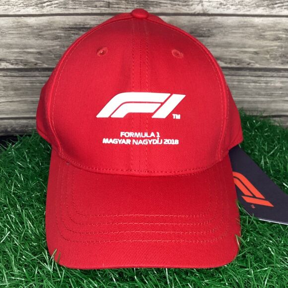 Formula 1 Racing Hat Cap Adjustable Red 2018 Magyar Nagydij Fanatics - Picture 1 of 6